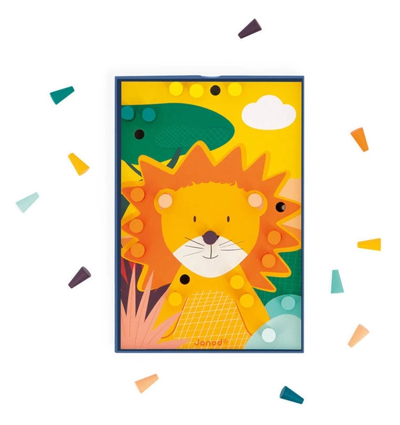 Janod - Układanka drewniana mozaika Zwierzątka 3+