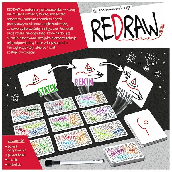 TREFL 02289 gra rodzinna REDRAW rysowanie 10+