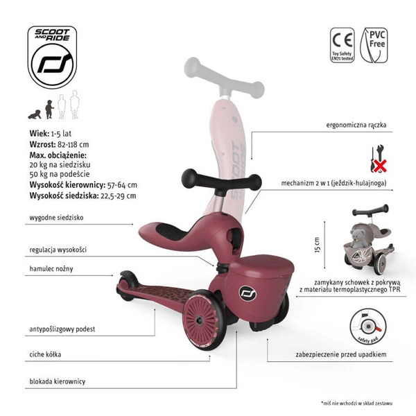 SCOOT AND RIDE HIGHWAYKICK 1 LIFESTYLE jeździk 2W1 hulajnoga
