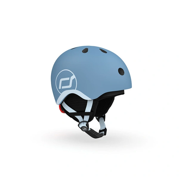 SCOOT AND RIDE kask narciarski XXS-S dla dzieci regulacja dziecięcy LED Steel