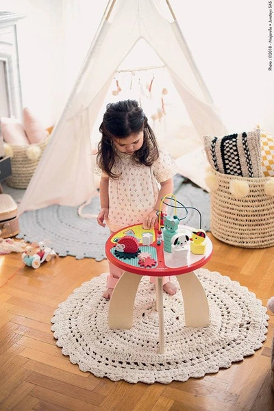 Janod - Stolik edukacyjny duży drewniany Baby Forest