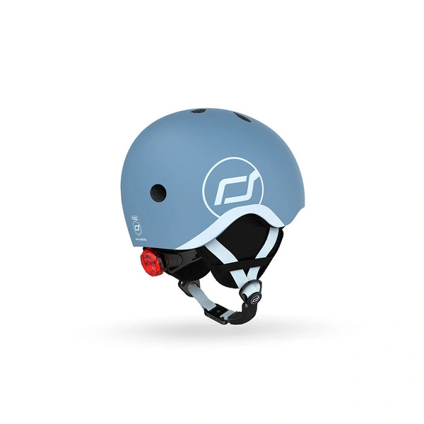 SCOOT AND RIDE kask narciarski XXS-S dla dzieci regulacja dziecięcy LED Steel