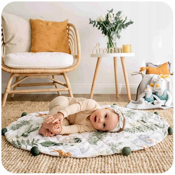 SKIDDOU mata edukacyjna z pomponami DOEE średnica 105cm