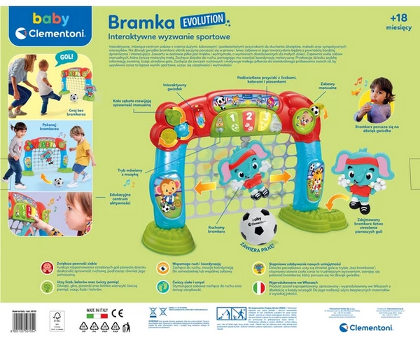 Clementoni Interaktywna bramka sportowa piłka