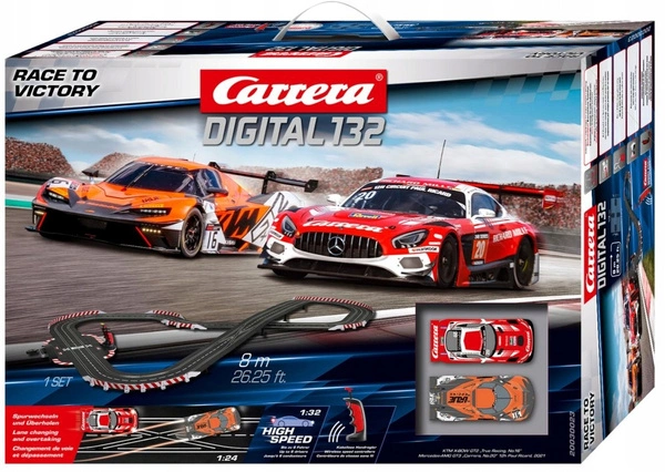 CARRERA GO Tor Samochodowy DIGITAL 132 Tor Race to Victory 8m +2 auta