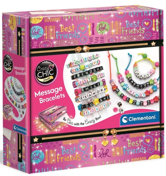 Crazy Chic Clementoni Bransoletki z wiadomością zestaw robienie bransoletek