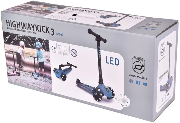 SCOOT AND RIDE HIGHWAYKICK 3 kołowa LED hulajnoga