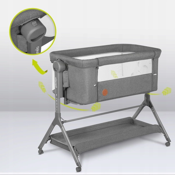 LIONELO LEONIE PLUS 3w1 Łóżeczko dostawne kołyska niemowlęce