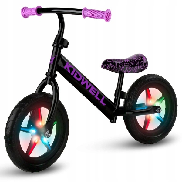 Kidwell Rebel LED Rowerek biegowy świecące koła LEKKI REGULOWANY do 25 kg