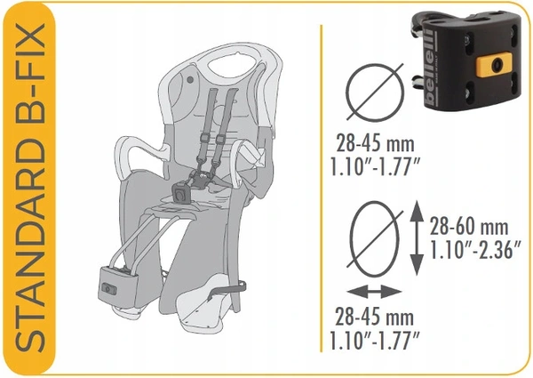 BELLELLI Tiger Standard fotelik rowerowy na ramę HI-VIZ