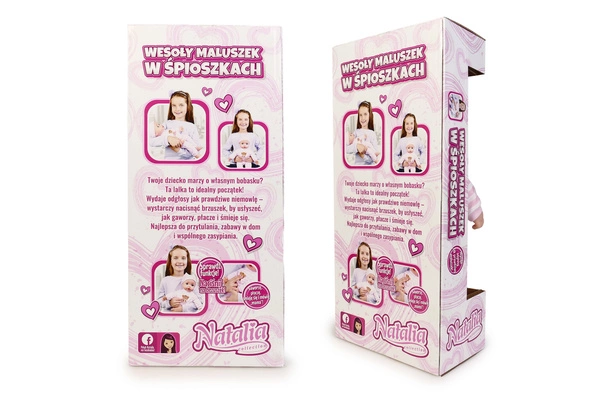 Lalka NATALIA Niemowlak Bobas bobasek 43CM ubranko czapeczka