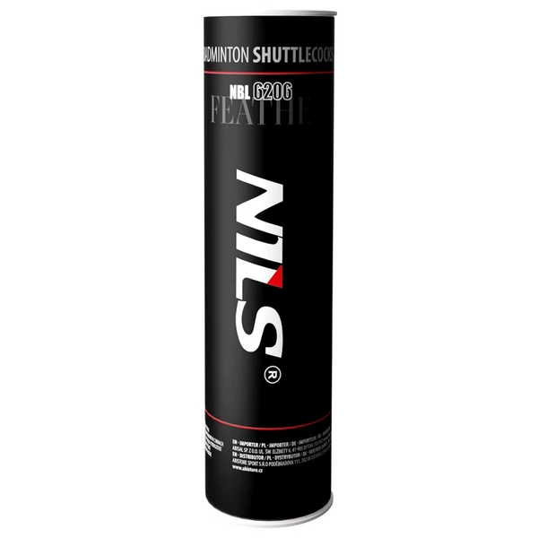NILS Lotki z piór do badmintona białe NBL6206 6 sztuk