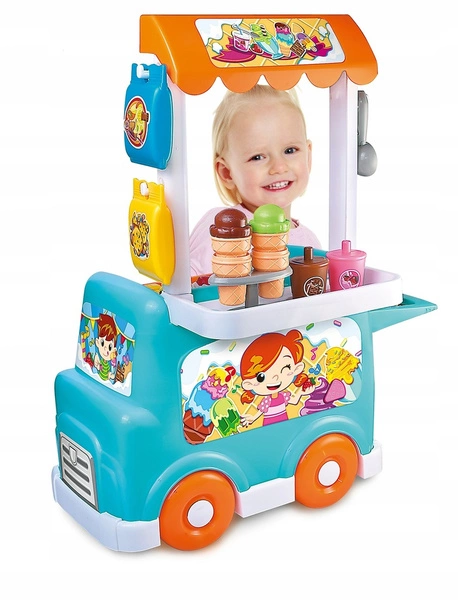 DUMEL Wózek z lodami zestaw akcesoria 26 elementów dźwięk 18M+