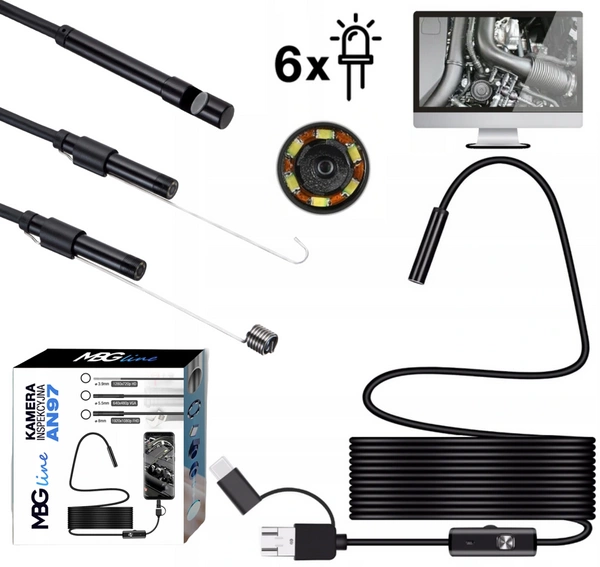 Endoskop Kamera Inspekcyjna 5M ANDROID USB-C HARD