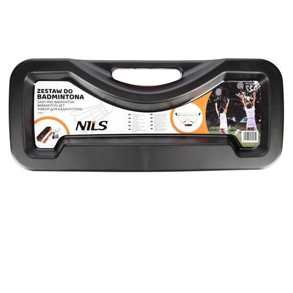 NILS zestaw do gry w badmintona siatka + rakietki + lotki + walizka