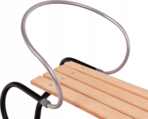 Sanki Metalowe z oparciem i podnóżkami Polskie