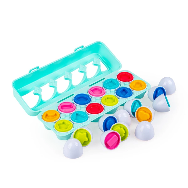 TULI FUN zabawka sensoryczna jajka zabawa kształtami sorter 12M+