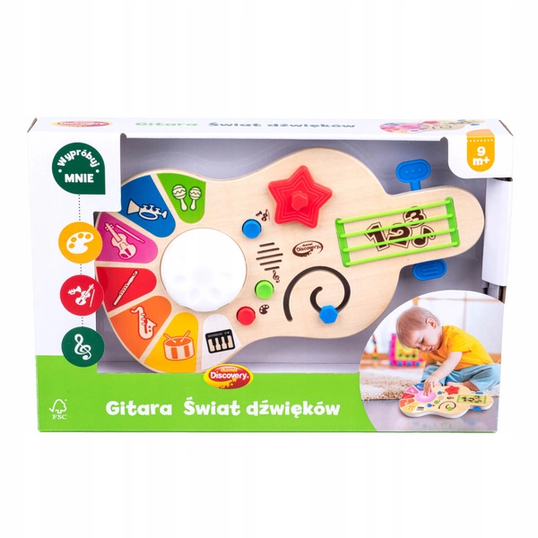 DUMEL Gitara Świat Dźwięków drewniana dla dzieci