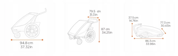 THULE CHARIOT CROSS 2 DOUBLE przyczepka rowerowa dwuosobowa wózek 2024