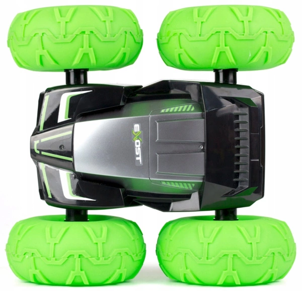 zdalnie sterowany samochód pojazd akrobacyjny exost 360 tornado zielony