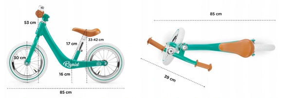 Kinderkraft Rowerek biegowy RAPID 2 lekki z koszykiem 3+