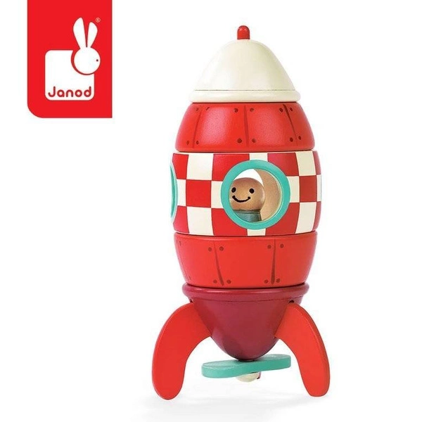 Janod - Rakieta drewniana magnetyczna