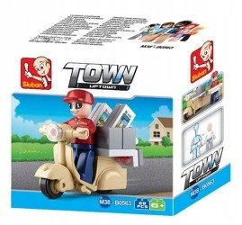 SLUBAN Klocki TOWN Uptown KURIER skuter pizza 28el