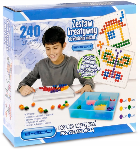 E-EDU ZESTAW KREATYWNY DO ROBIENIA MOZAIK 240 el.