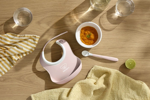 BABYBJORN - Zestaw do karmienia 3 szt. - Powder Pink