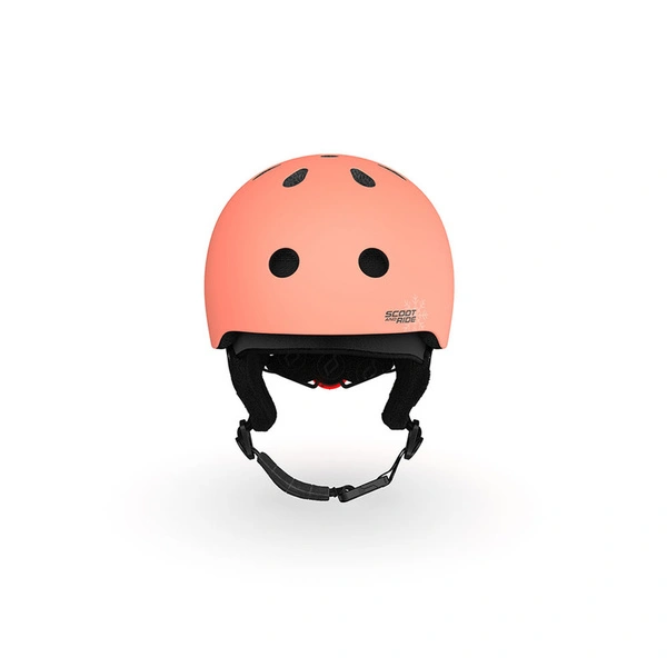 SCOOT AND RIDE kask narciarski S-M dla dzieci regulacja dziecięcy LED Peach