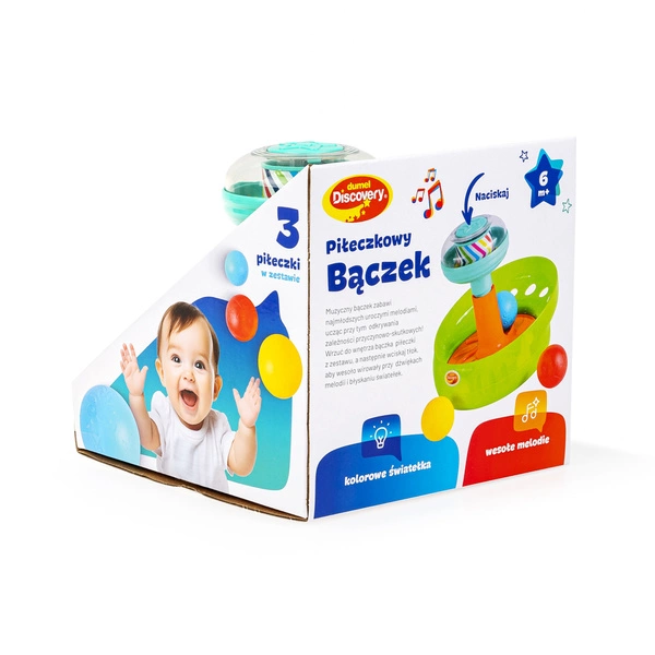 Dumel PIŁECZKOWY BĄCZEK Zabawka Aktywizująca Interaktywna melodie światełka