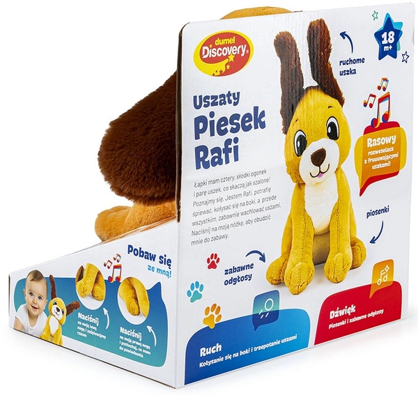 DUMEL USZATY PIESEK RAFI ruchome uszy śpiewa piosenki mówi po polsku