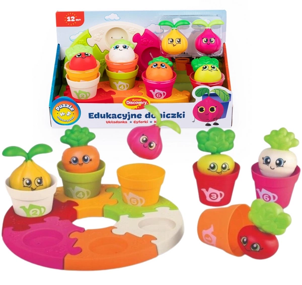 Edukacyjne Doniczki Sensoryczne Puzzle Układanka