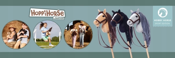 Hobby Horse A3 Koń na kiju Hoppihorse z lejcami akcesoria w zestawie