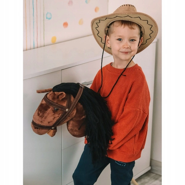 HOBBY HORSE Pluszak Koń na kiju brązowy z lejcami