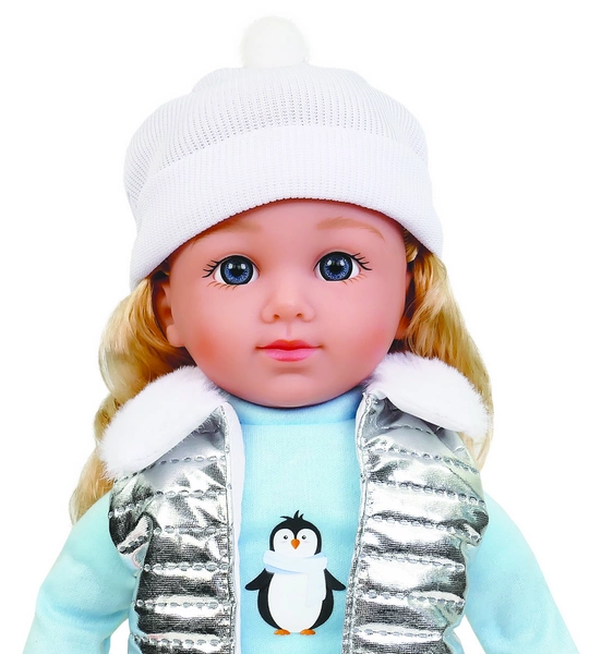 Urocza LALKA NATALIA w srebrnej kamizelce interaktywna po polsku 36CM Mówi pl 3+
