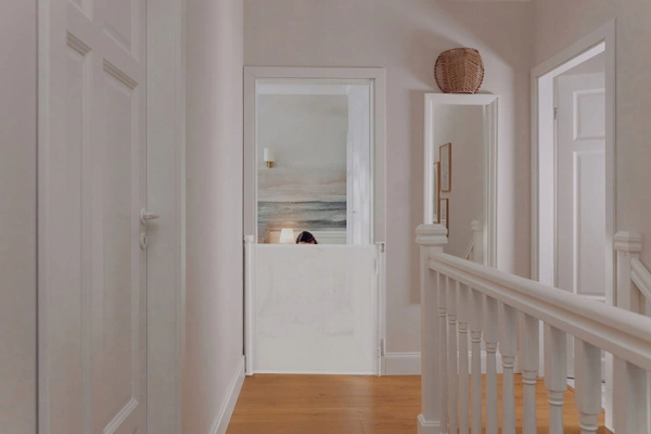 Barierka zabezpieczająca Lionelo Thea bramka ochronna na drzwi schody 140cm