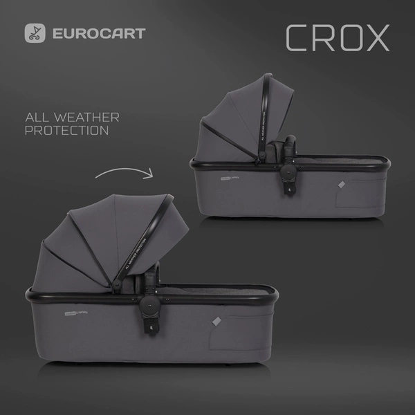EURO CART CROX wózek spacerowy lekki gondola adaptery 22KG 2W1