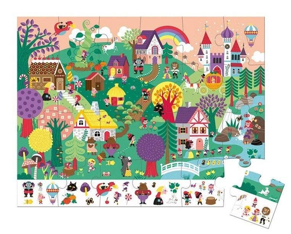 Janod - Puzzle obserwacyjne w walizce Baśnie 24 elementy 3+