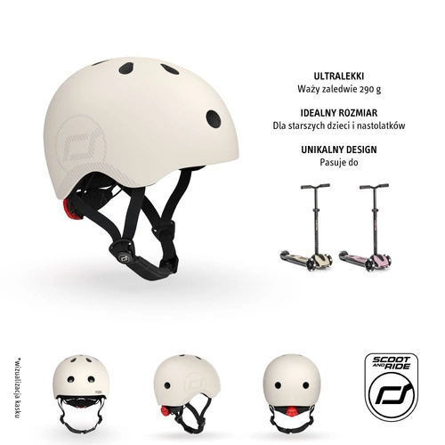 SCOOT AND RIDE KASK M-L dla dzieci regulacja kask rowerowy dziecięcy LED