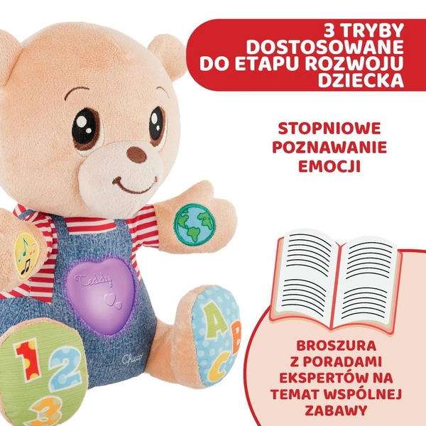 CHICCO TEDDY Miś okazujący uczucia dwujęzyczny 2W1