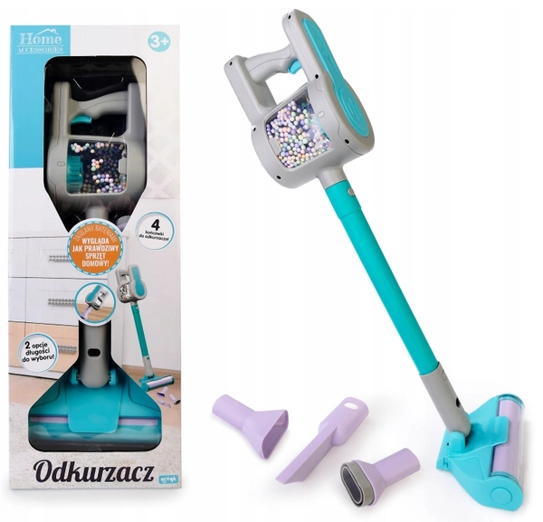 ARTYK ODKURZACZ PIONOWY dla dzieci światło dźwięk 4 końcówki wymienne