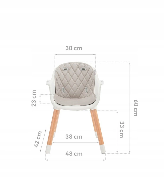 Baby Tiger Krzesełko do karmienia drewniane TINI Grey