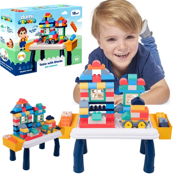 Dumi Blocks STOLIK EDUKACYJNY z 80 klockami 18M+