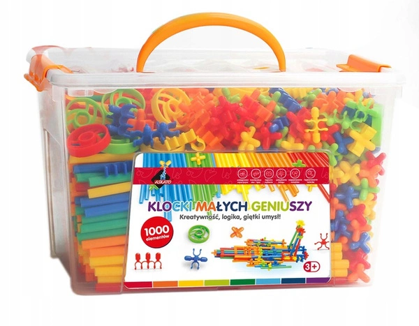 ASKATO Klocki Słomki konstrukcyjne 1000 elementów BOX