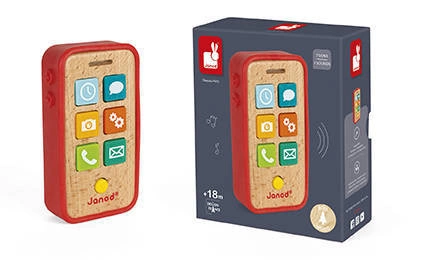 Janod - Telefon drewniany z dźwiękami
