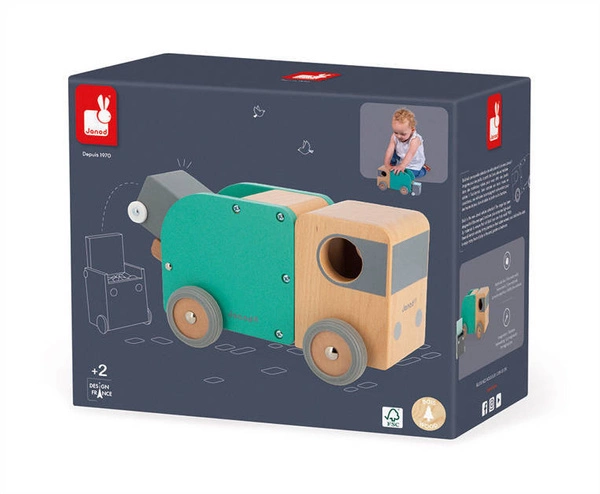 Janod - Śmieciarka drewniana Bolid 2+