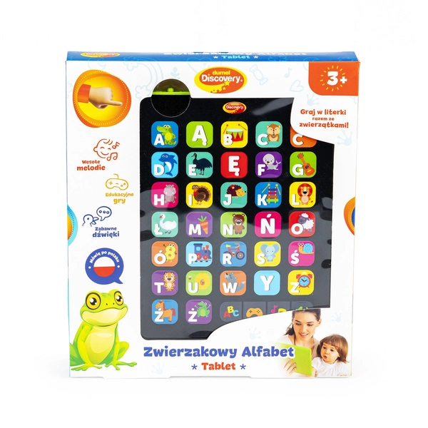 DUMEL tablet zwierzakowy alfabet literki dźwięki nauka dla dzieci gra 3+
