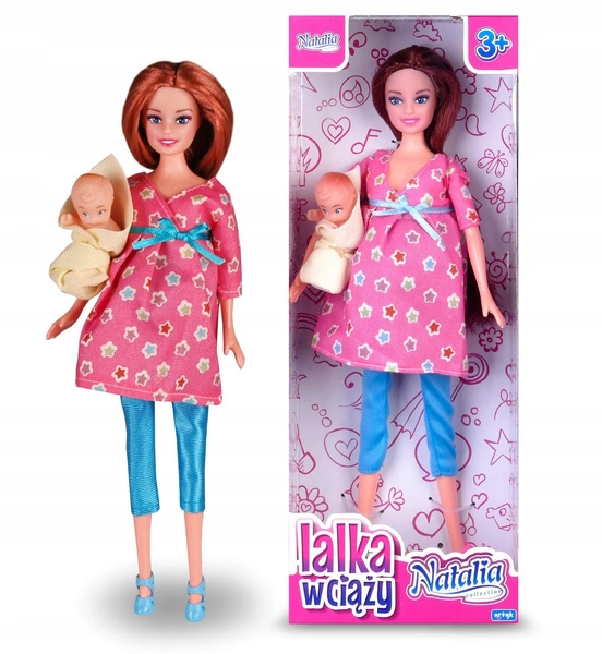 NATALIA mama z dzieckiem LALKA w ciąży bobas becik
