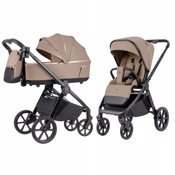 Carrello Omega Plus gondola spacerówka wózek zestaw 2w1 Asteroid Beige